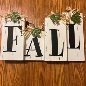 Hobby Lobby Fall Sign with Green Leaves